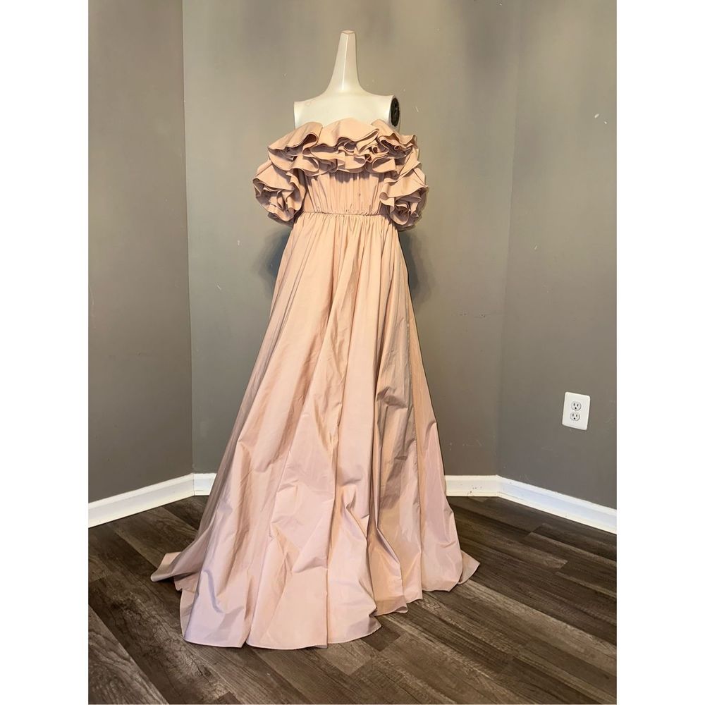 Jason Wu Collection Off-The-Shoulder Ruffle Taffeta Gown - Picture 7 of 13